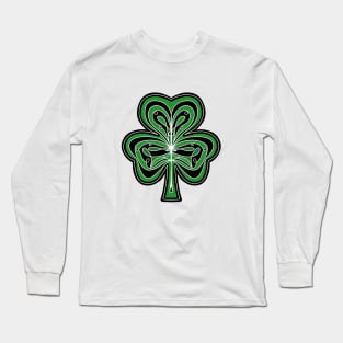 ORNATE Green  Shamrock Long Sleeve T-Shirt